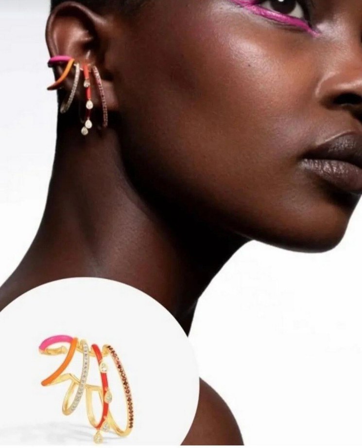 Renkli Boncuklu Mini Kadın Küpeler - Görsel 4