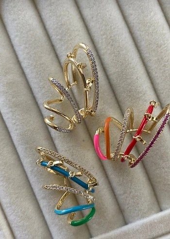 Renkli Boncuklu Mini Kadın Küpeler - Görsel 2