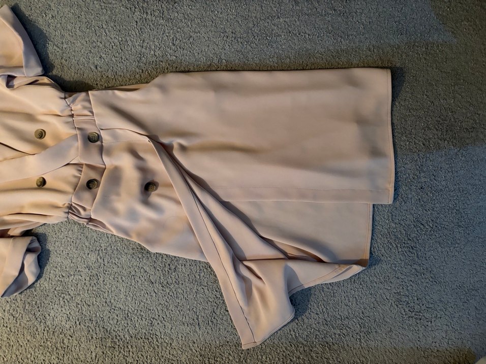 Bej Düğmeli Uzun Kadın Tulum etek - Görsel 2