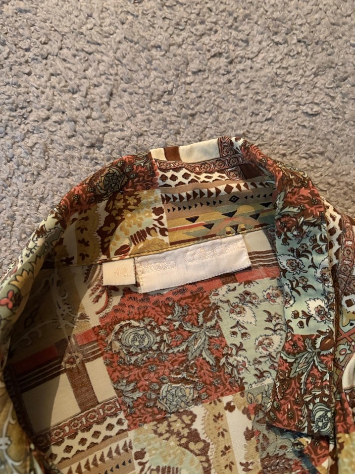 Çok Renkli Bohem Düğmeli Uzun Kollu Gömlek - Görsel 2