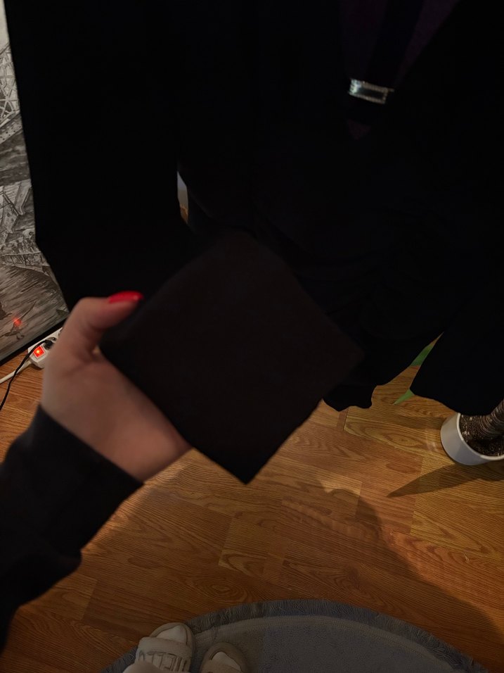 Uzun Kollu V Yaka Siyah Midi Elbise - Görsel 3