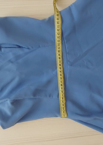 Mavi Straplez Uzun Kadın Elbise - Görsel 5