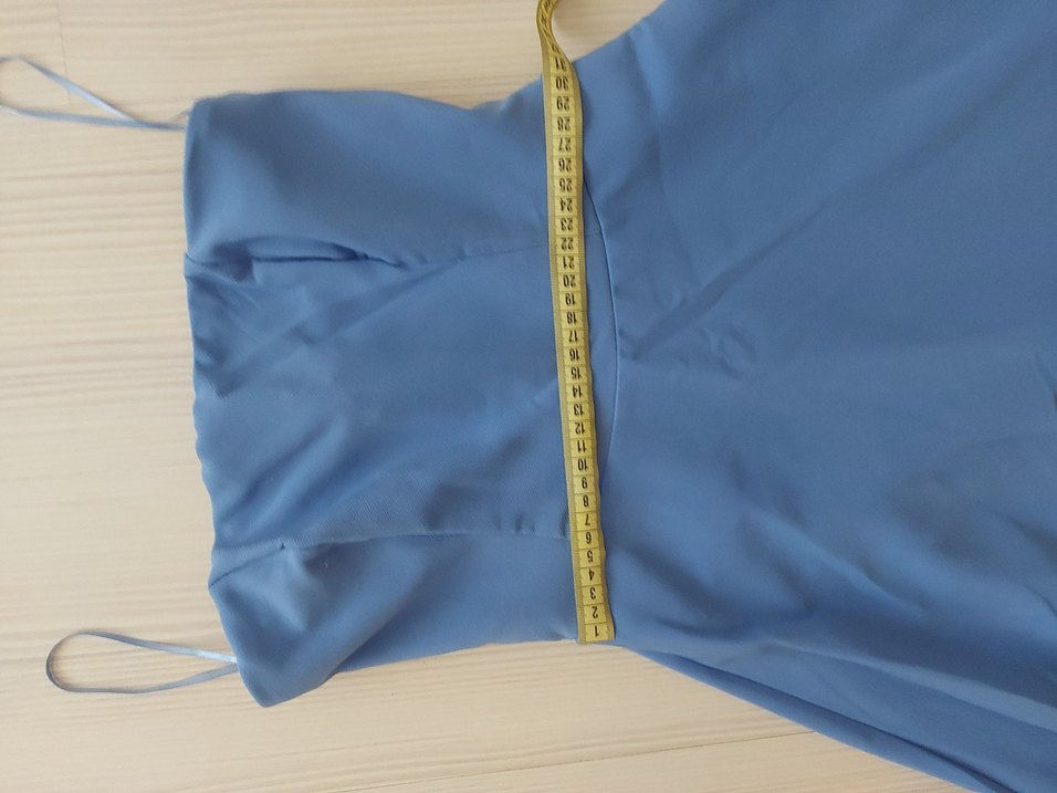 Mavi Straplez Uzun Kadın Elbise - Görsel 5