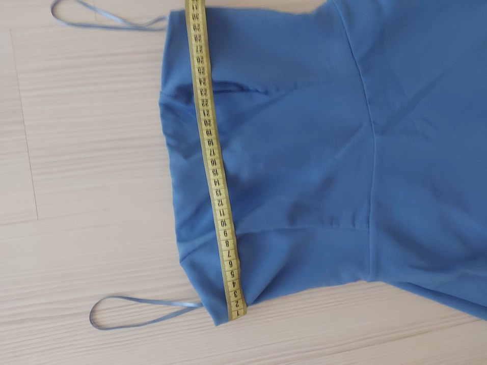 Mavi Straplez Uzun Kadın Elbise - Görsel 4