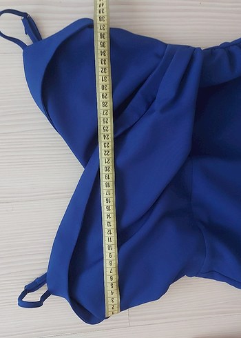 Mavi Drapeli Mini Abiye Elbise - Görsel 6