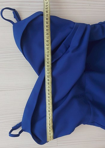 Mavi Drapeli Mini Abiye Elbise - Görsel 5