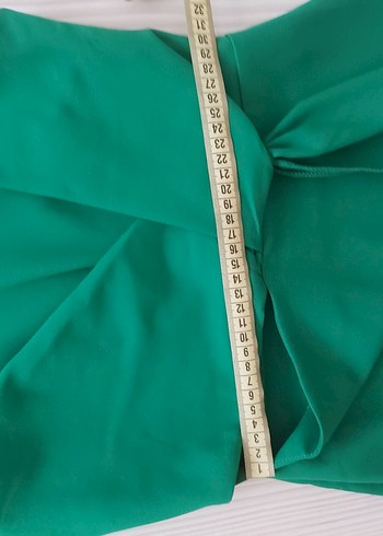 Yeşil Drapeli Mini Kalem Elbise - Görsel 6