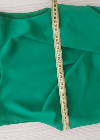 Yeşil Drapeli Mini Kalem Elbise - Görsel 7