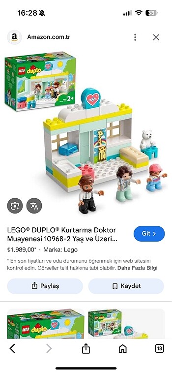  Beden Renk Lego duplo 10968