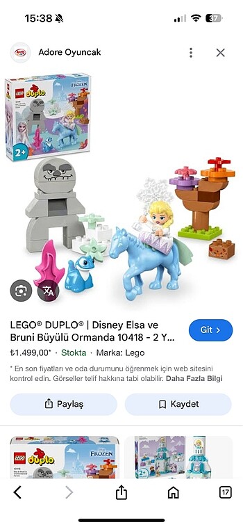  Beden Lego duplo elsa 10418