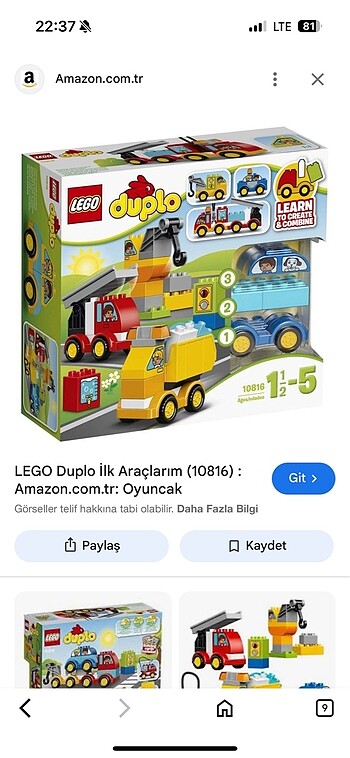  Beden Lego duplo 10816