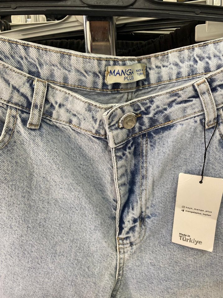 Gri Bol Kesim Kadın Denim Pantolon - Görsel 3