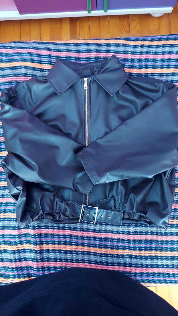 Kahverengi Kemerli Kadın Deri Bomber Ceket - Görsel 3