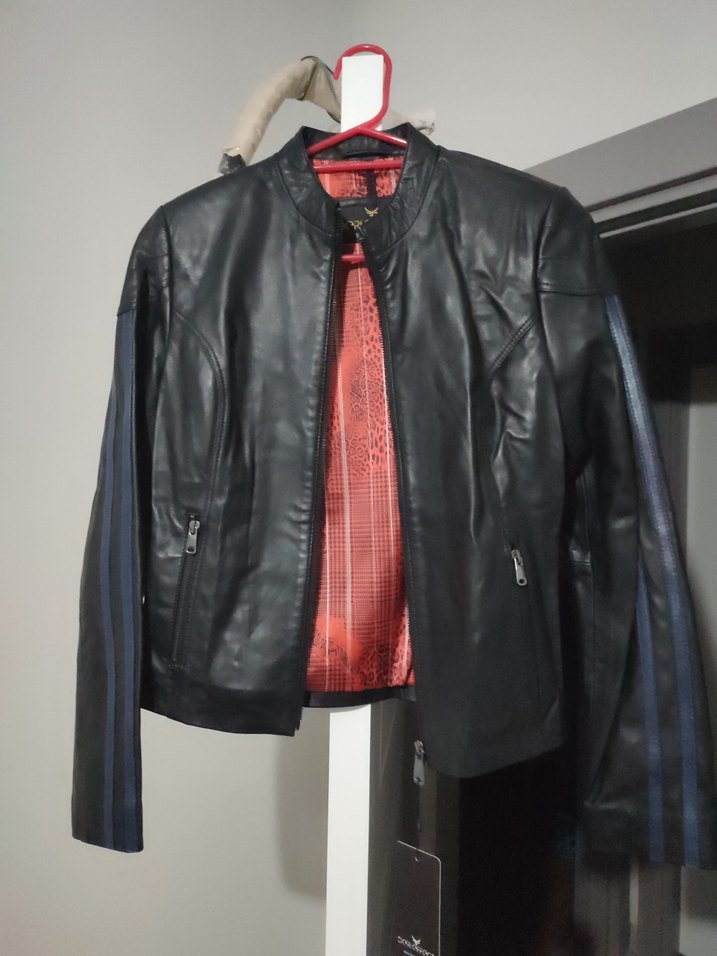 Siyah Deri mont - Görsel 2