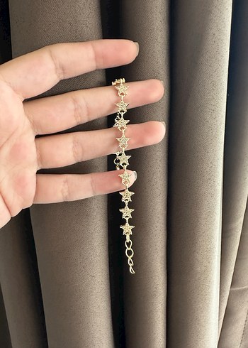 Beden altın Renk Yıldız Desenli Bileklik (14 k altın kaplama )
