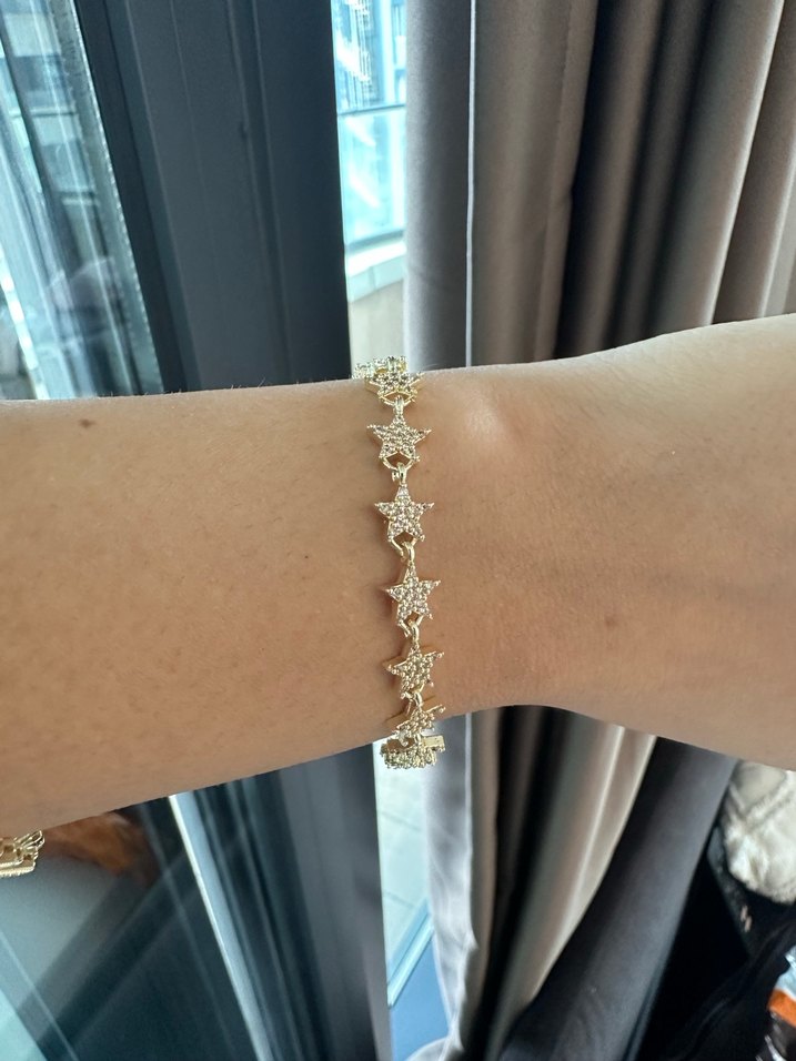 Yıldız Desenli Bileklik (14 k altın kaplama ) - Görsel 2