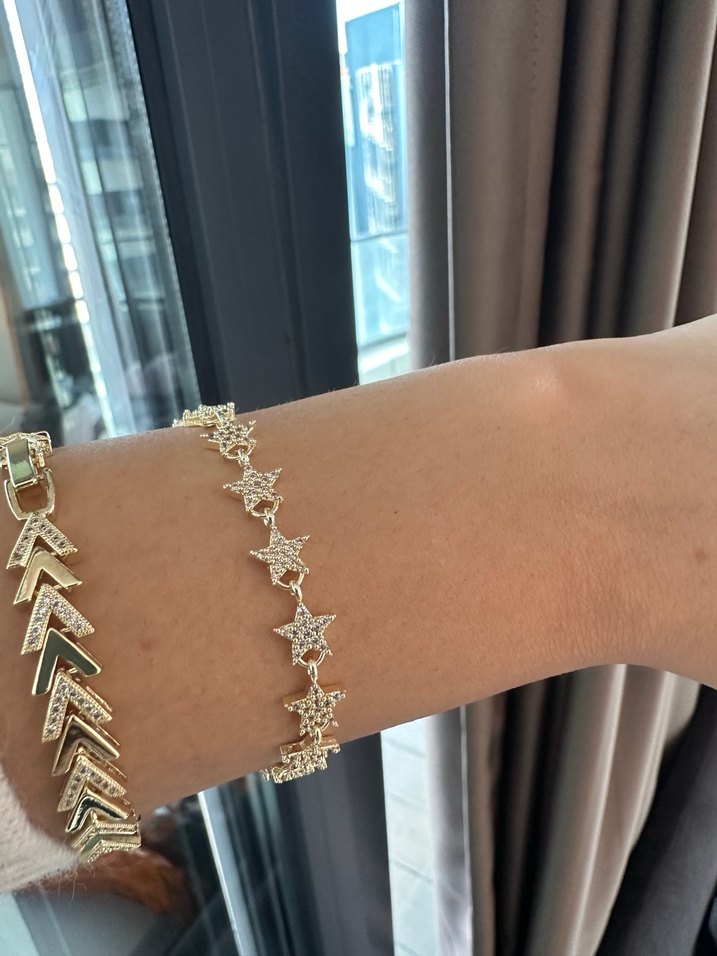 Yıldız Desenli Bileklik (14 k altın kaplama ) - Görsel 3