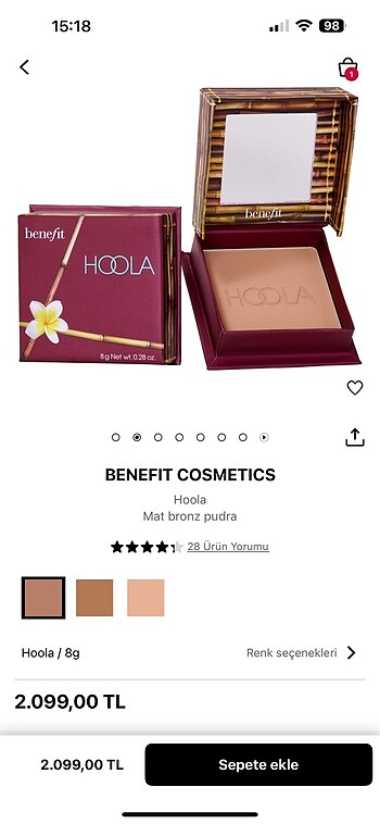 Beden Renk Benefit hoola bronzer