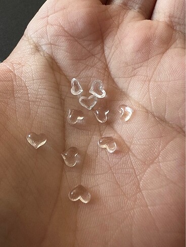 Beden Şeffaf kalp tırnak charm