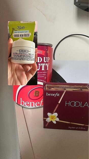 Benefit hoola tam boy bronzer ve kiehls nemlendirici