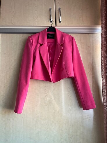 s Beden pembe Renk Crop blazer