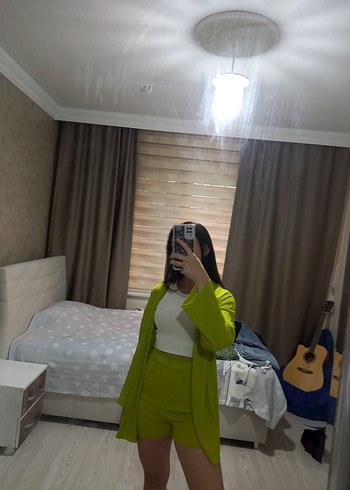 Mini Kısa Kesim Kadın Blazer şort takım