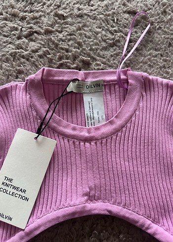 Pembe Fitilli Crop Kazak - Görsel 2