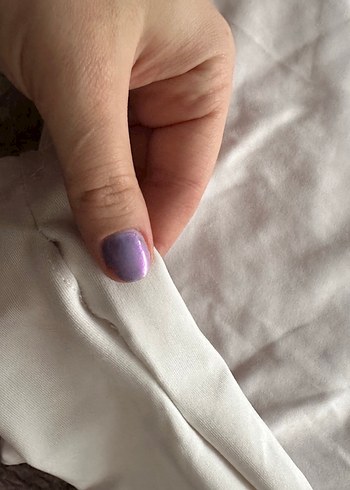 Beyaz Uzun Kollu Boğazlı Parmaklı  Bluz - Görsel 2