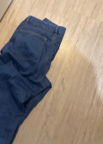 Parlak Mavi Bol Kesim Midi Kot Pantolon - Görsel 3