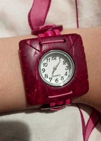 Pembe Vintage Kadın Kol Saati el işi - Görsel 3