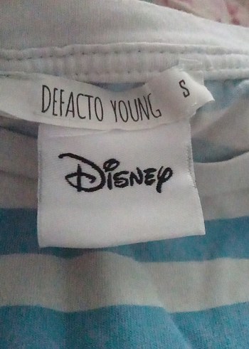 Kız Çocuk Mavi Çizgili Kısa Kollu Tişört - Görsel 3