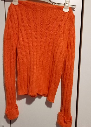 Turuncu Kadın Triko Kazak - Görsel 2