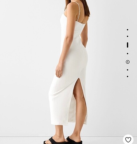 Bershka bershka beyaz uzun elbise
