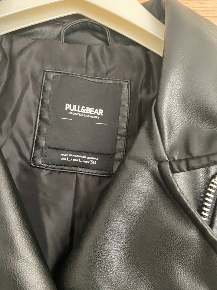 Suni Deri Kemerli Mini Biker Ceket - Görsel 4