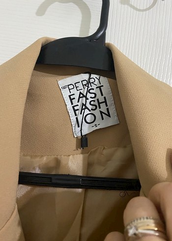 Bej Midi Boy Düğmeli Kadın Blazer Ceket - Görsel 2