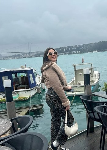 Leopar Desenli Rahat Kadın Kumaş Pantolon - Görsel 3