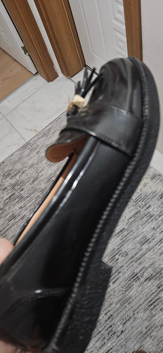 Kadın Siyah Deri Casual Tokalı Loafer Ayakkabı - Görsel 4