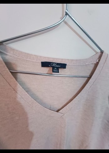 Bej V Yaka Uzun Kollu Kadın Triko - Görsel 2