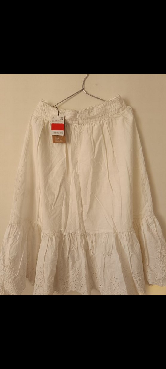 Kadın Beyaz Midi Bohem Fırfırlı Etek - Görsel 2