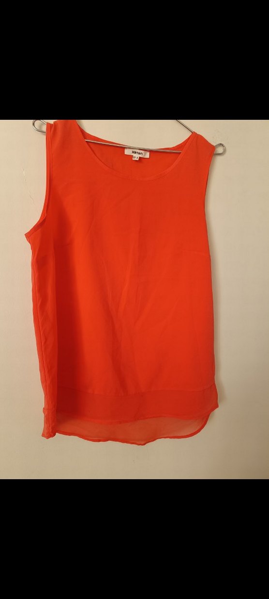 Kırmızı Kolsuz Salaş Bluz - Görsel 2