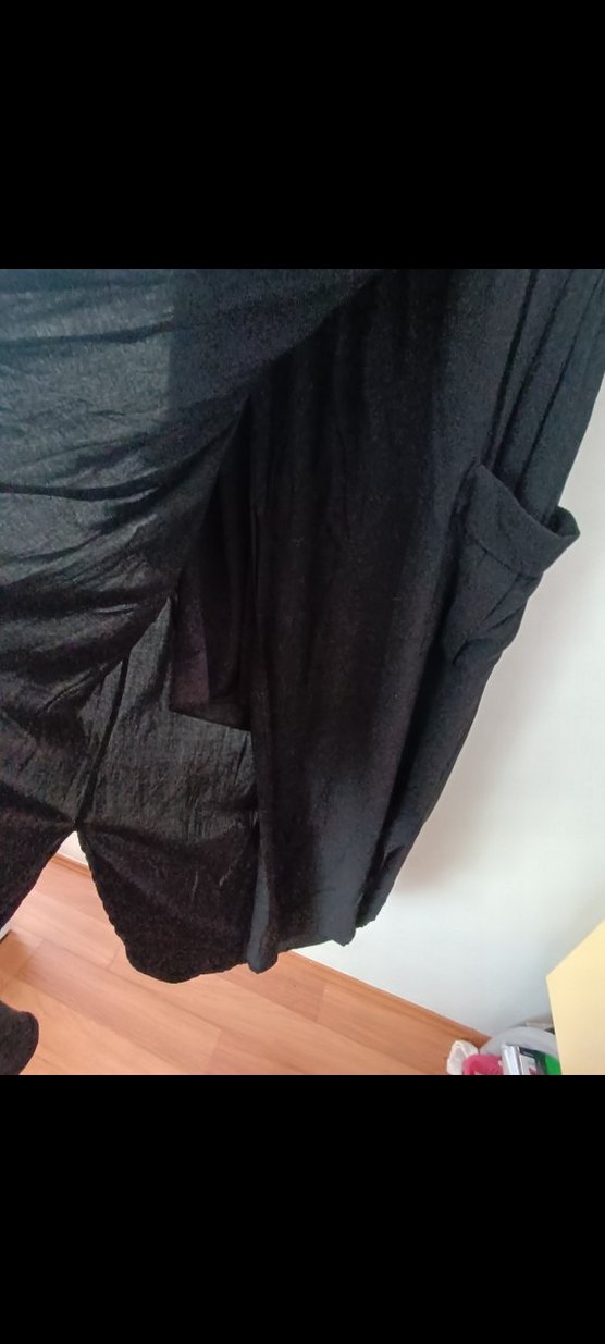 Siyah V Yakalı Midi Kadın Elbise - Görsel 3