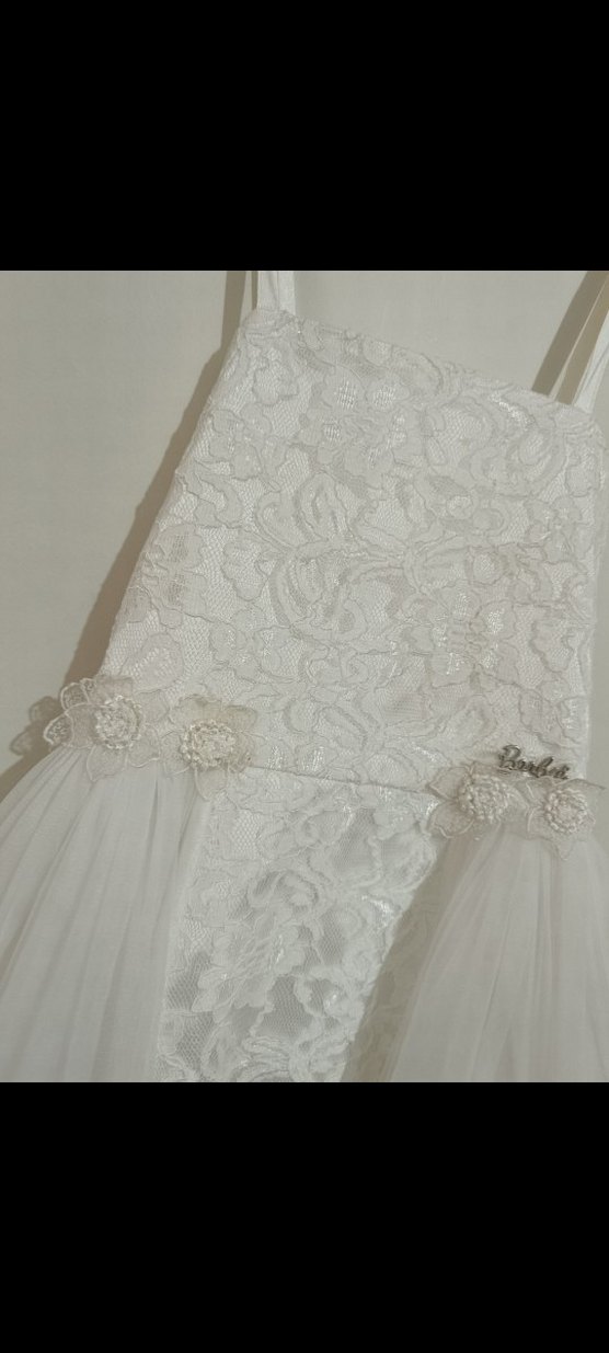 Kız Çocuk Beyaz Dantel Detaylı Elbise - Görsel 3