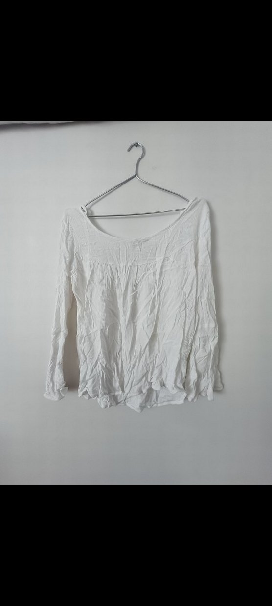 Dantel Detaylı Beyaz Keten Bohem Bluz - Görsel 4