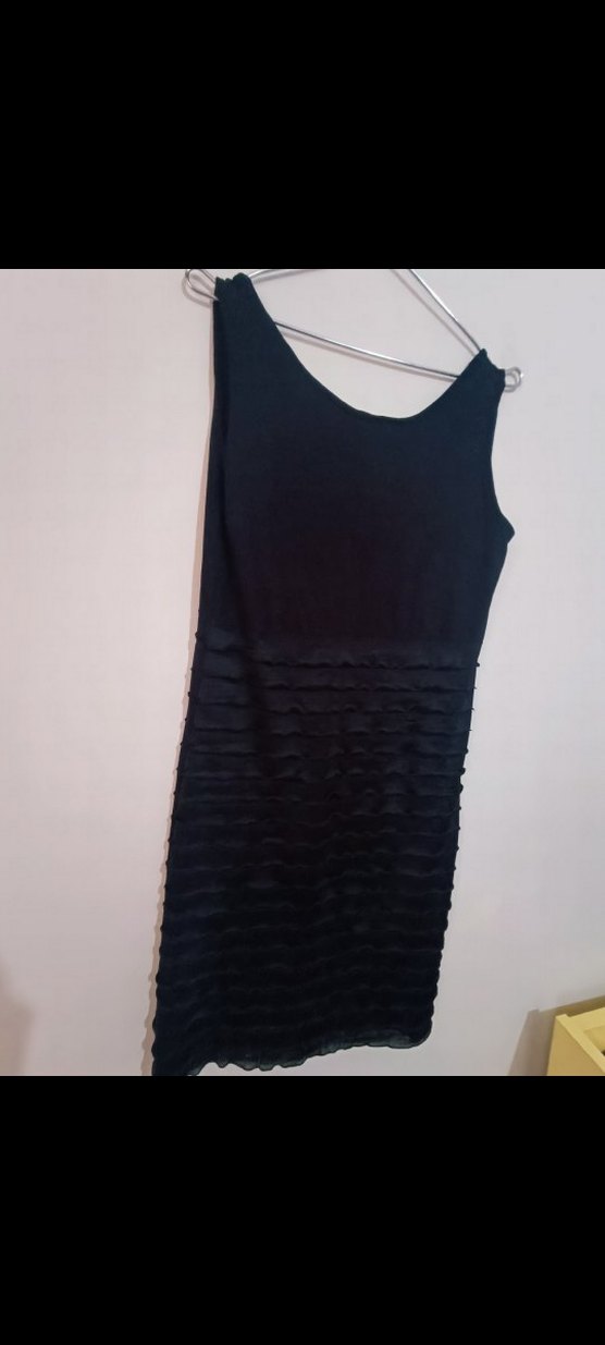 Siyah Pilili Kolsuz Mini Elbise - Görsel 4