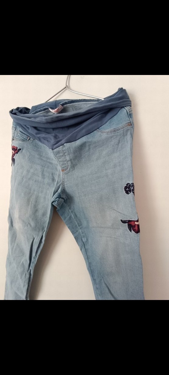 Nakış Detaylı Hamile Kot Pantolon - Görsel 3