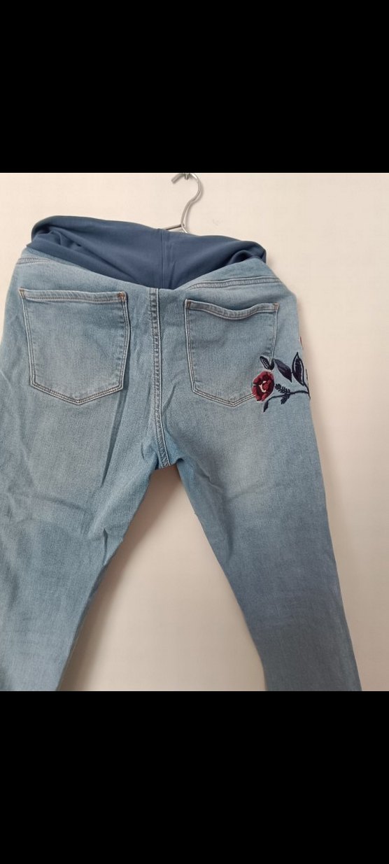 Nakış Detaylı Hamile Kot Pantolon - Görsel 5