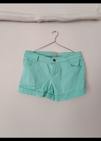 Turkuaz Mini Pamuklu Kadın Şort - Görsel 2