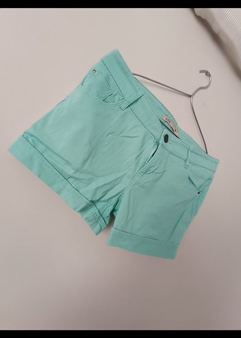 Turkuaz Mini Pamuklu Kadın Şort - Görsel 4