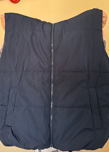 Mavi Lacivert Kapüşonlu Erkek Yelek - Görsel 4