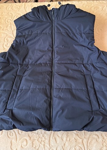 Mavi Lacivert Kapüşonlu Erkek Yelek - Görsel 3